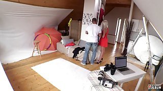 Photo shoot turns into a hardcore pussy stuffing for her